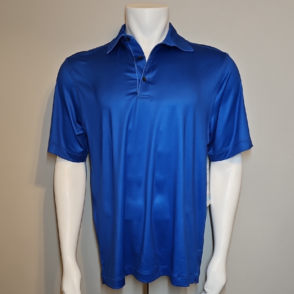 Men's Iron Joc Blue Polo Shirt Silver Ion Technology